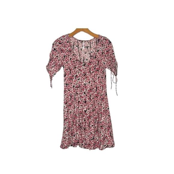 NWT Free People Corset Lace Up Mini Dress Red Floral S - Picture 7 of 9